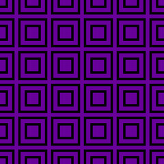 Abstract geometric seamless pattern Repeating background. Geometric motif Fabric design Textile swatch. Dress man shirt fashion garment scarf squares all over print Black Purple Violet Square EPS 10