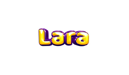 Lara girls name sticker colorful party balloon birthday helium air shiny yellow purple cutout