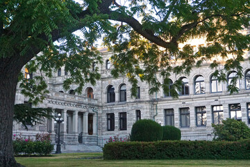 Victoria, British Columbia, Canada: The Neo-Baroque architecture of the British Columbia Parliament Buildings (1897)