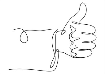 Thumbs up line-continuous line drawing