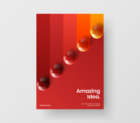 Unique realistic balls corporate brochure template. Fresh catalog cover design vector concept.