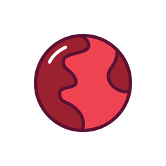 Mars planet color line icon. Pictogram for web page, mobile app, promo.