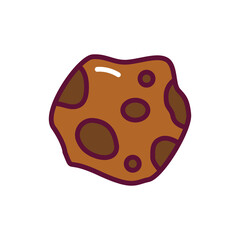 Asteroid color line icon. Pictogram for web page, mobile app, promo.