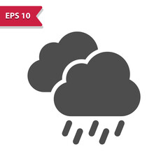 Raining Icon - Rain, Weather, Cloud, Cloudy, Raindrop, Droplet