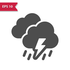 Storm Icon - Cloud, Lighting Bolt, Lightning Storm, Weather, Clouds, Rain, Raining