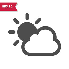 Sun And Cloud Icon - Sunny, Cloudy, Weather