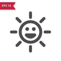 Sun Icon - Weather, Sunny, Summer, Day, Smile, Happy