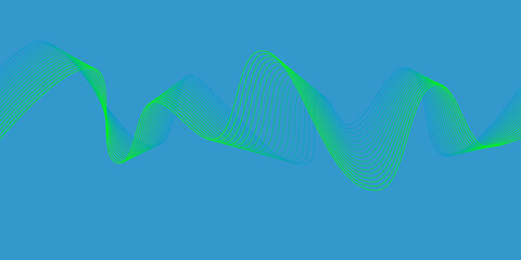 Background Blue Green Turquoise wave lines Flowing waves design Abstract digital equalizer sound wave Flow. Line Vector illustration for tech futuristic innovation concept background Graphic design