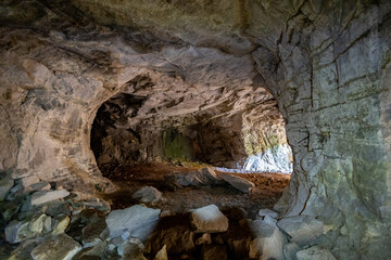 Vaccareccia bitumen mine in the Majella National Park. Abruzzo, Italy