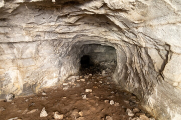 Vaccareccia bitumen mine in the Majella National Park. Abruzzo, Italy