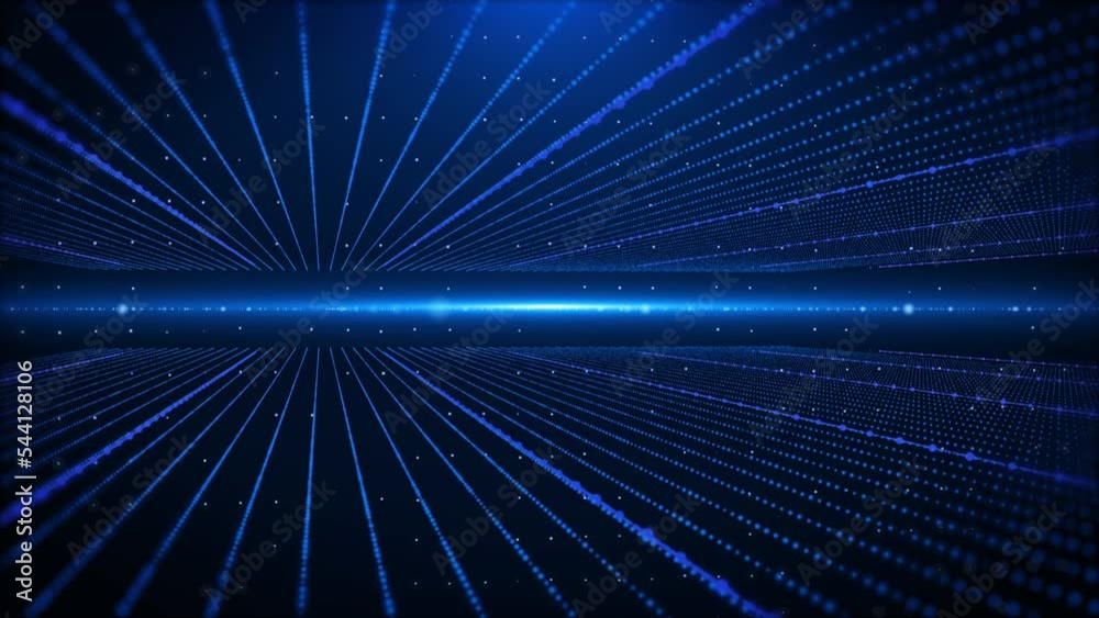 Poster Technology digital blue cyberspace with digital data network connection. Hight speed circuit line analysis information. Abstract 4K footage background.