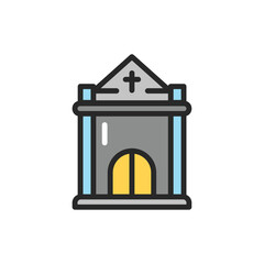 Crypt color line icon. Isolated vector element.