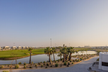 Fototapeta na wymiar Yas Acres community Golf course view - Abu Dhabi 