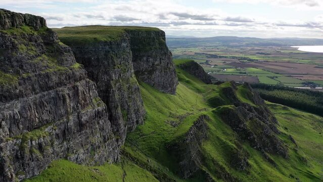 The beautiful Binevenagh mountain near Limavady in Northern Ireland, United Kingdom