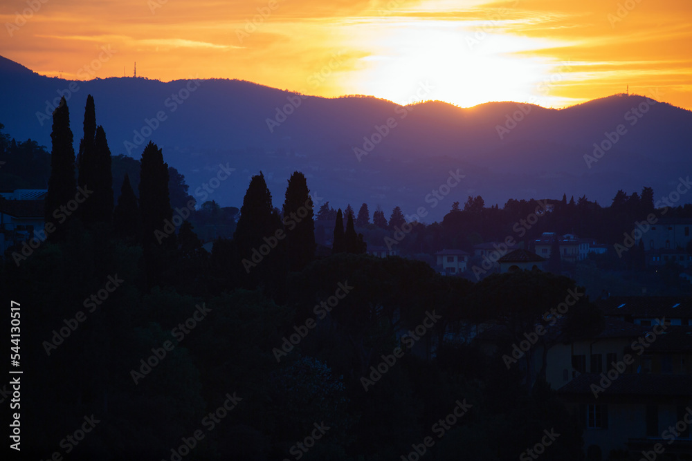 Canvas Prints Beautiful sunset in the mountains