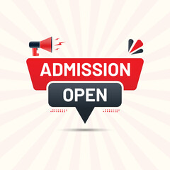admission open tag abstract for social media template with mega speaker