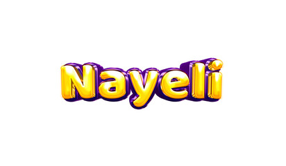 Nayeli girls name sticker colorful party balloon birthday helium air shiny yellow purple cutout