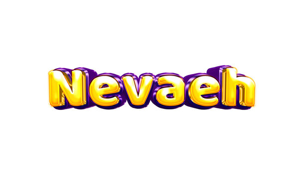 Nevaeh Nevaeh girls name sticker colorful party balloon birthday helium air shiny yellow purple cutout