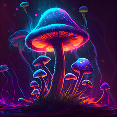 mushroom in the night