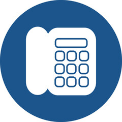 Telephone icons design in blue circle.