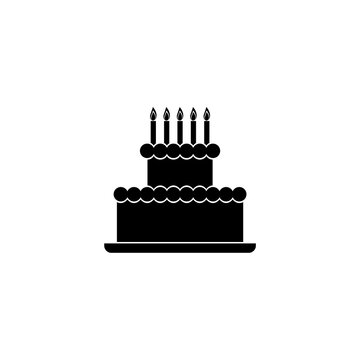 recommend clip art: Cake with burning candles, birthday and dessert Birthday cake icon