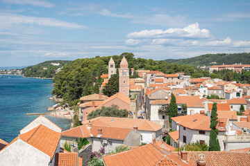 Naklejka na ściany i meble croatia, rab, beautiful old town by the sea