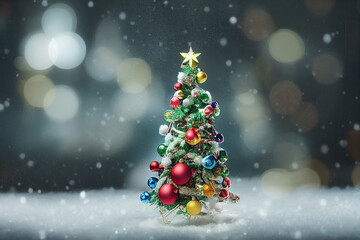Naklejka na ściany i meble Decorated Christmas tree