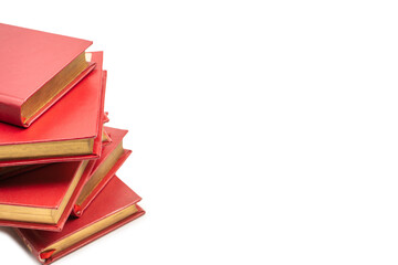 Old books isolated on white background.