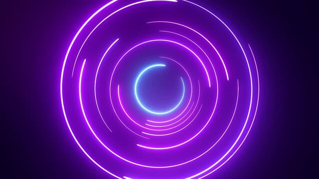 Glow circle neon blue purple light background.