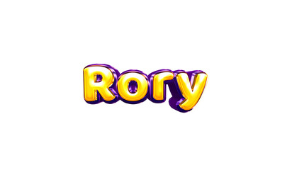 Rory girls name sticker colorful party balloon birthday helium air shiny yellow purple cutout