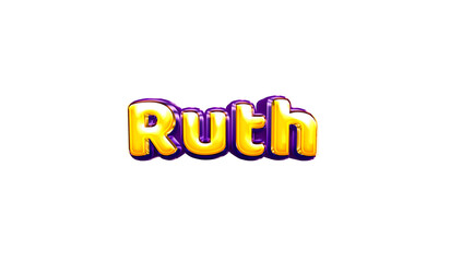 Ruth girls name sticker colorful party balloon birthday helium air shiny yellow purple cutout