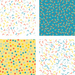 Set of children's colorful patterns with abstract elements