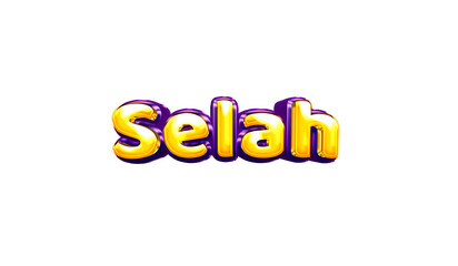 Selah girls name sticker colorful party balloon birthday helium air shiny yellow purple cutout