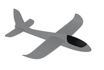 Grey  airplane toy. vector illustration