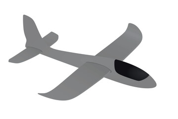 Grey  airplane toy. vector illustration
