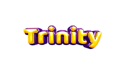 Trinity girls name sticker colorful party balloon birthday helium air shiny yellow purple cutout