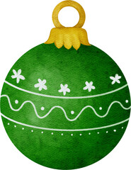 Watercolor Christmas Ball Decor Clipart