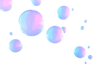 虹色のシャボン玉の3Dイラストレーション