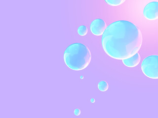 虹色のシャボン玉の3Dイラストレーション