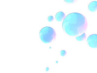 虹色のシャボン玉の3Dイラストレーション