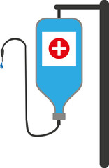 Drip-feed flat icon, Medical symbol, transparent backgrounds