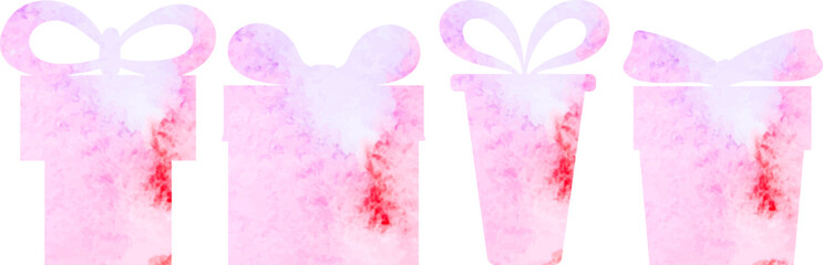 silhouette watercolor gifts pink isolated vector