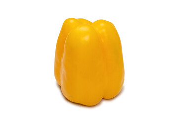 Yellow bell pepper isolated on white background.