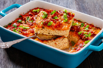 Riced Cauliflower Breakfast Bake, top view