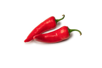 Red hot chili pepper isolated on a white background.
