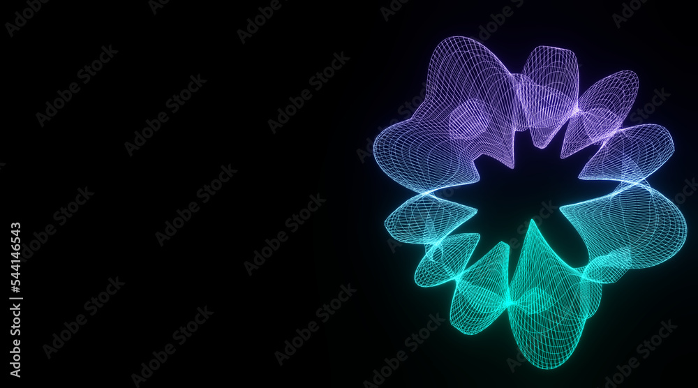 Poster futuristic colorful sphere of lines. network connection big data. abstract technology background. pl