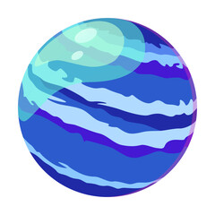 Colorful planet of solar system flat picture for web design. Cartoon Jupiter, Mars, Venus, Earth, Neptune, Mercury and sun isolated vector illustration. Galaxy and astronomy concept