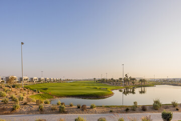 Fototapeta na wymiar Yas Acres community Golf course view - Abu Dhabi 