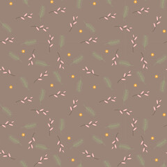 Fototapeta premium brownish seamless background of leaves. simple seamless pattern. pattern illustration with leaves