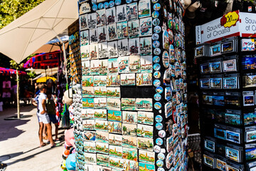 Magnetic souvenirs with the Split town. Croatia.